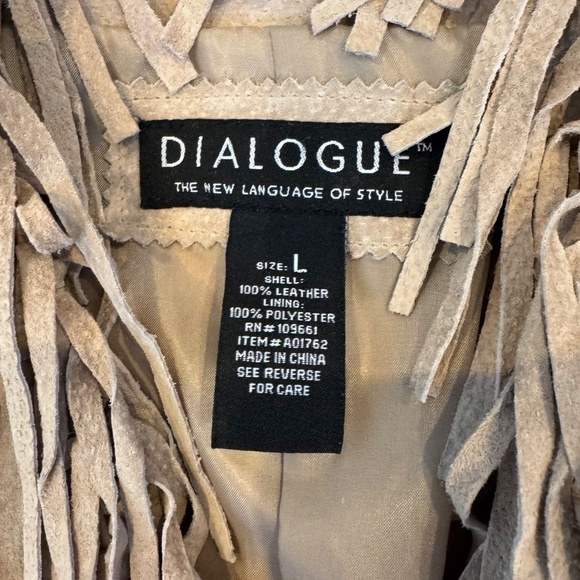 Vintage Suede Fringe Genuine Leather Jacket MACHINE WASHABLE Size Large - Picture 5 of 11